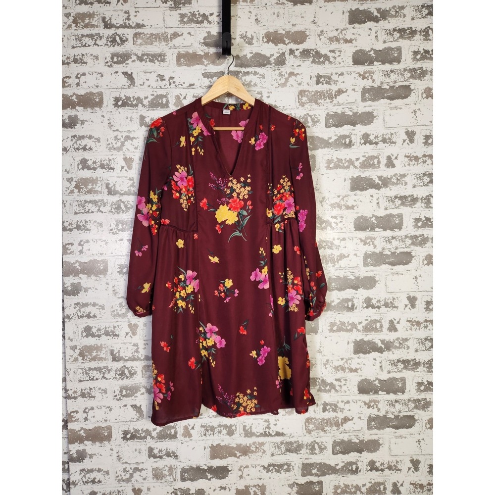 Old Navy Swing Dress Size Small Purple Floral Boho Flowy Tropical
